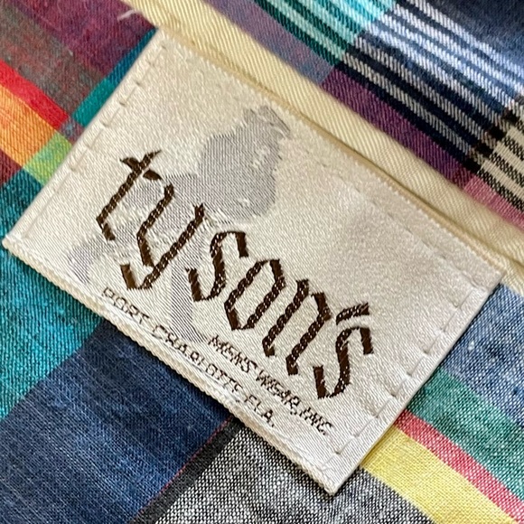 Vintage Tyson’s Menswear Inc. Colorful Plaid Two-Button Sports Coat Blazer 44L - Picture 10 of 16